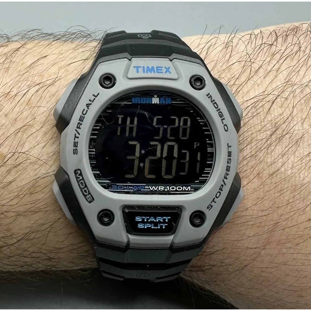 Timex Ironman Men's Watch 100M 30 Lap Swimming Watch TW2U30200 Gray Black Band